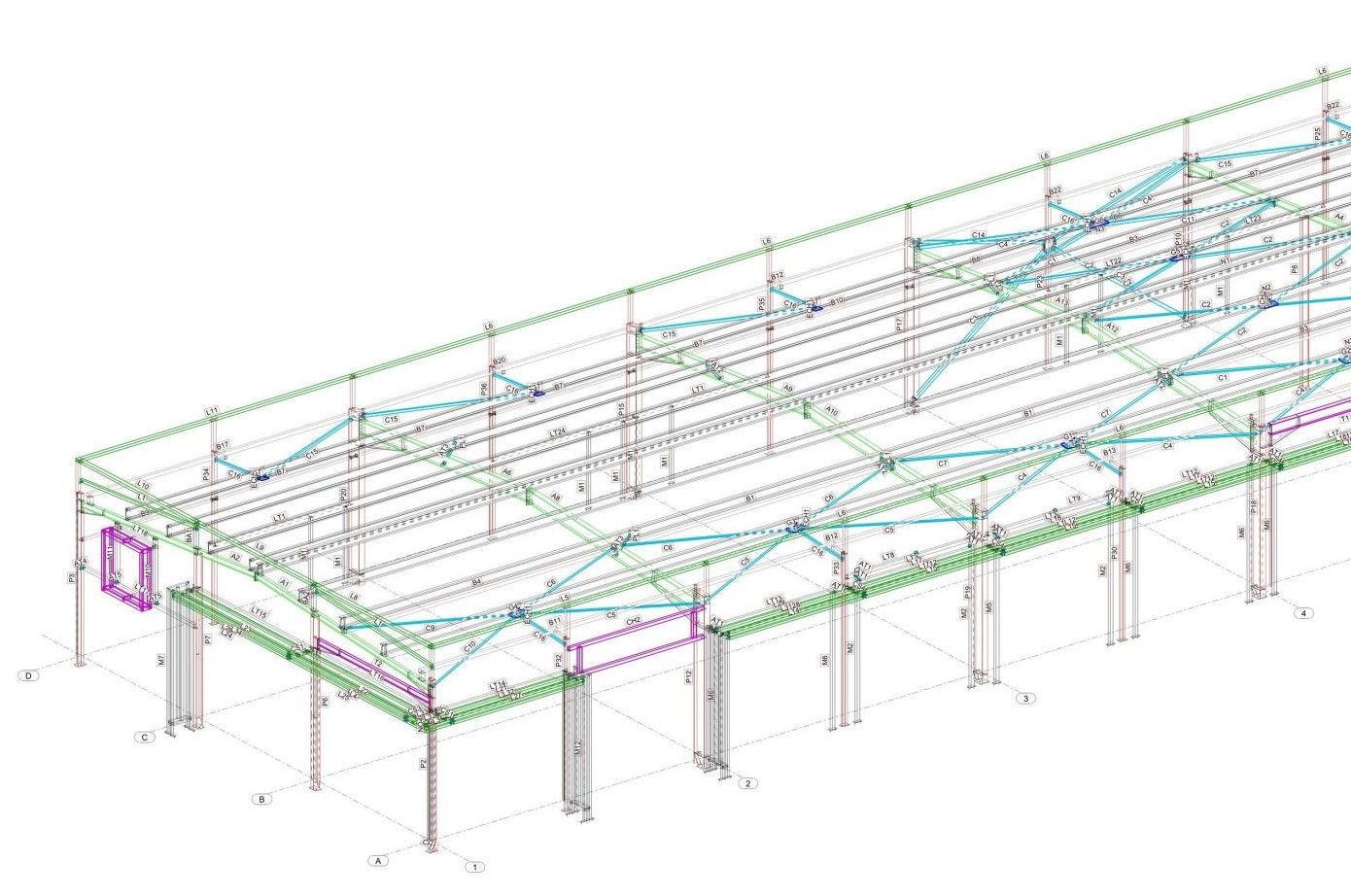 Plan perspective bâtiment industriel métallique Plan perspective bâtiment industriel métallique